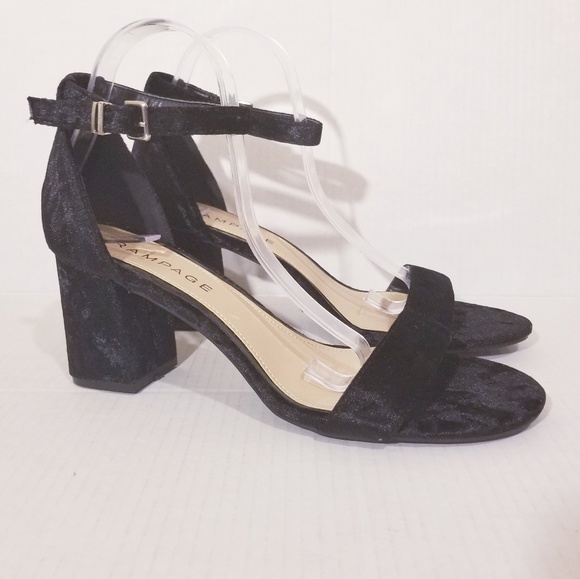 Rampage Ram-Norma Black Suede Ankle Block Heel - Picture 1 of 8